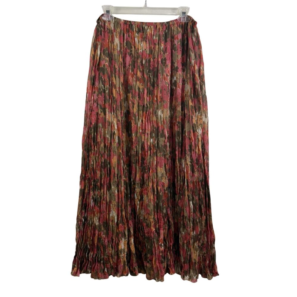 Bohemian Crinkle Chiffon Ruby Rd Maxi Skirt Size 16W Elastic Waist Fairycore